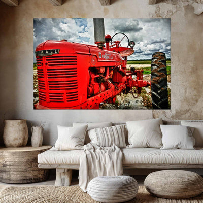 Red Tractor Farmall Art Print