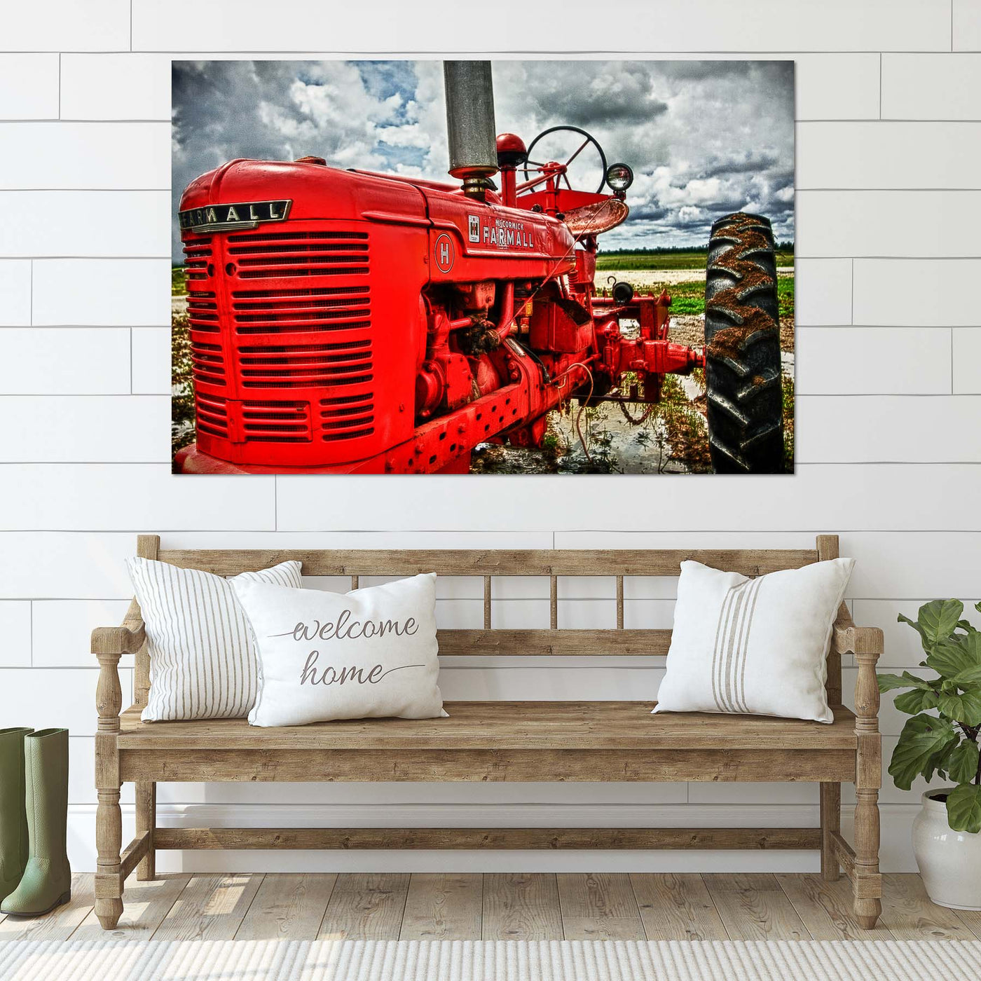 Red Tractor Farmall Art Print