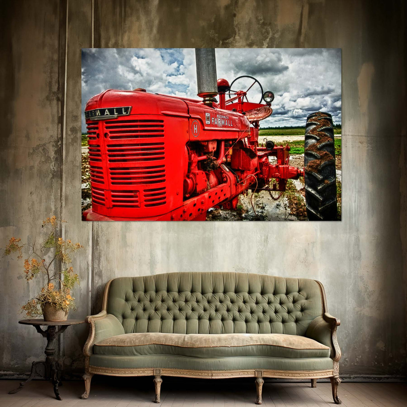Red Tractor Farmall Art Print