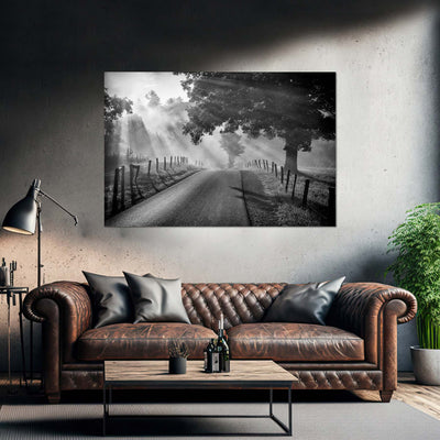 Old Country Road Black and White Art