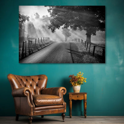 Old Country Road Black and White Art