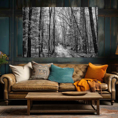 Dirt Road Black and White Art Print