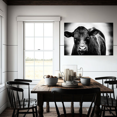 Black and White Cow Art