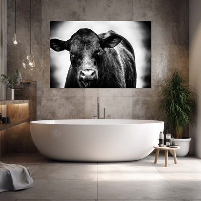 Black and White Cow Art