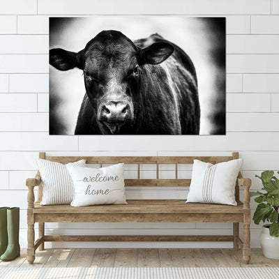 Black and White Cow Art