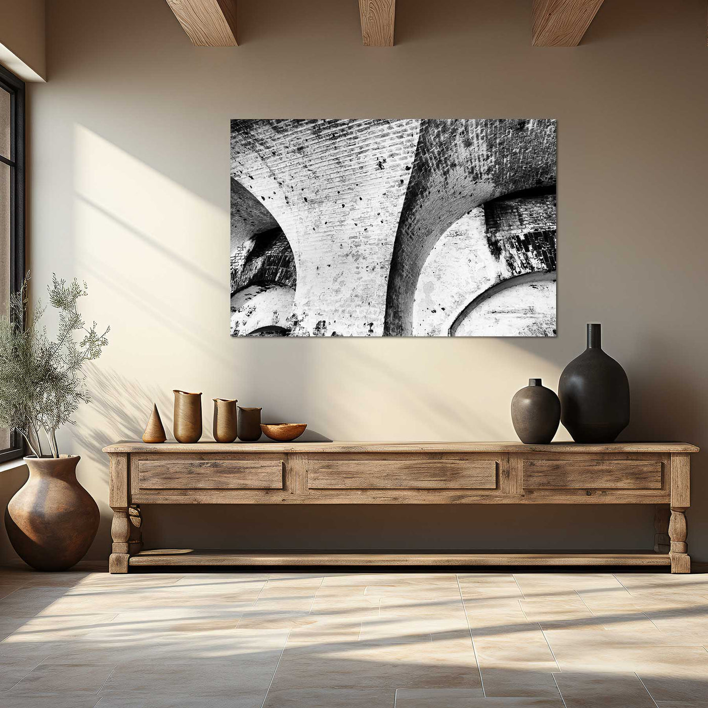 Fine Art Abstract Architectural Black and White Artwork