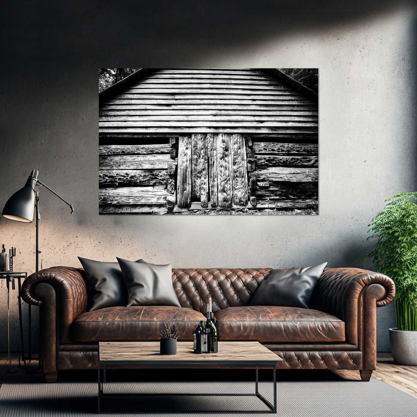 Black and White Old Barn Artwork
