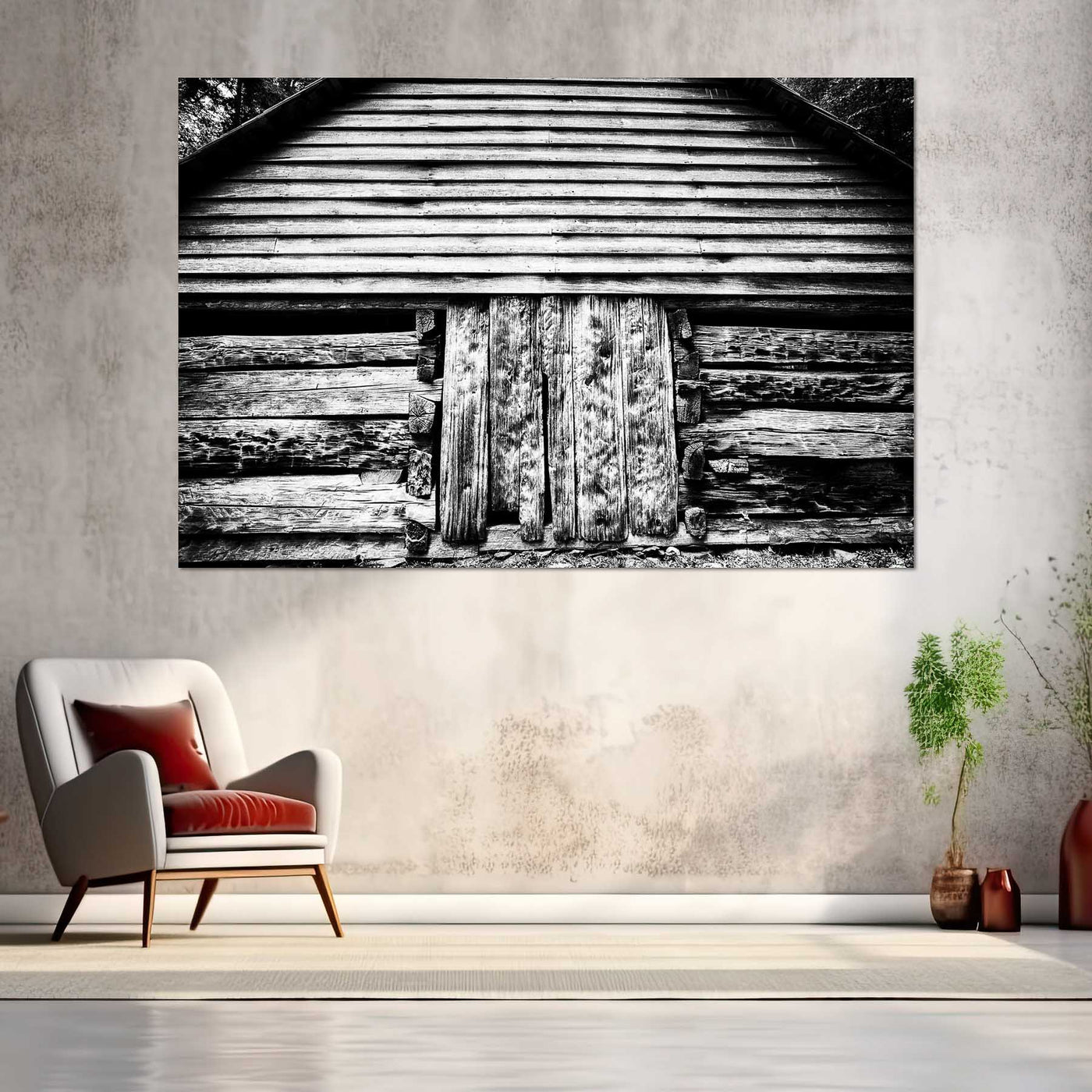 Black and White Old Barn Artwork