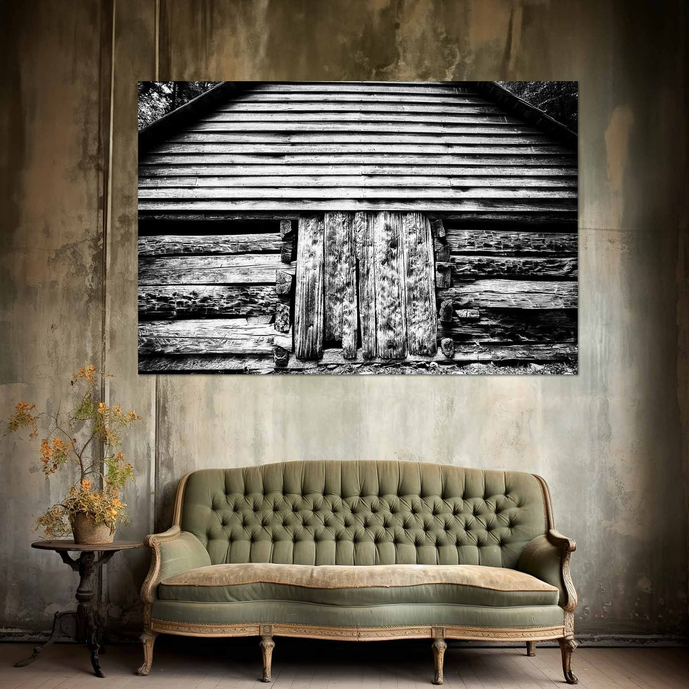 Black and White Old Barn Artwork