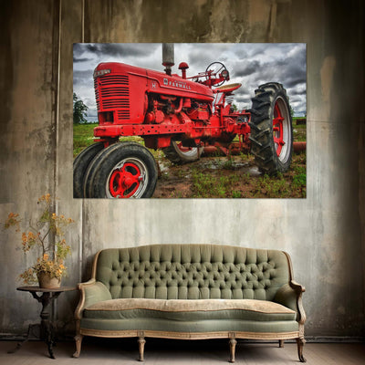 tractor art big red