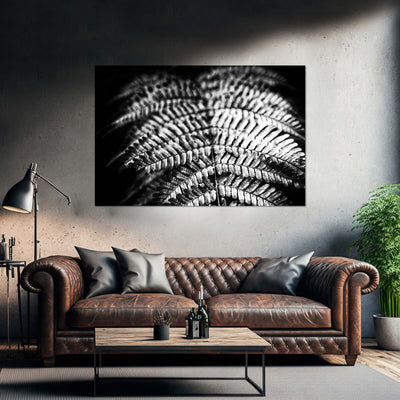 Relaxing Spa Art Black and White Fern