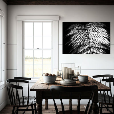 Relaxing Spa Art Black and White Fern