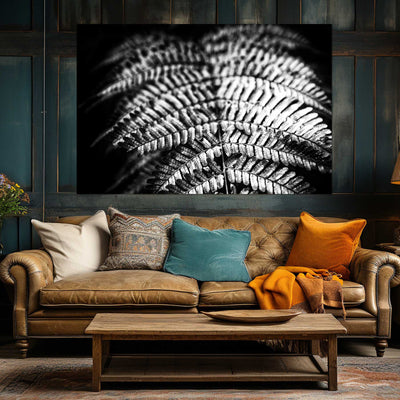 Relaxing Spa Art Black and White Fern