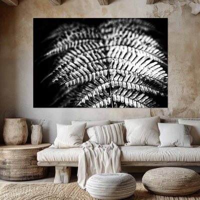 Relaxing Spa Art Black and White Fern