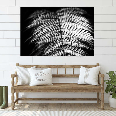 Relaxing Spa Art Black and White Fern