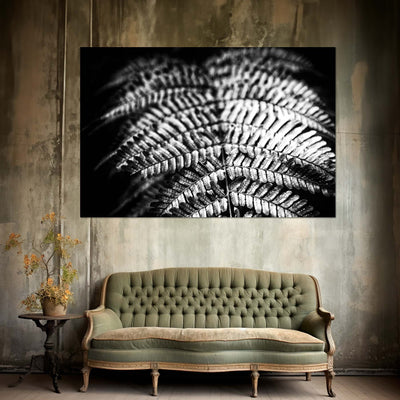 Relaxing Spa Art Black and White Fern