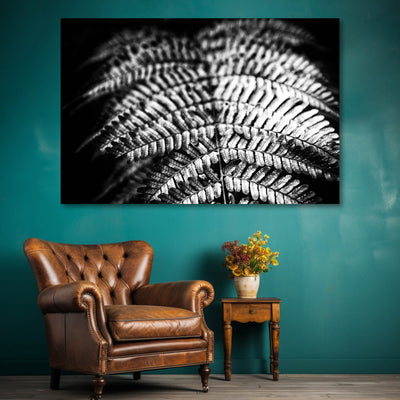 Relaxing Spa Art Black and White Fern