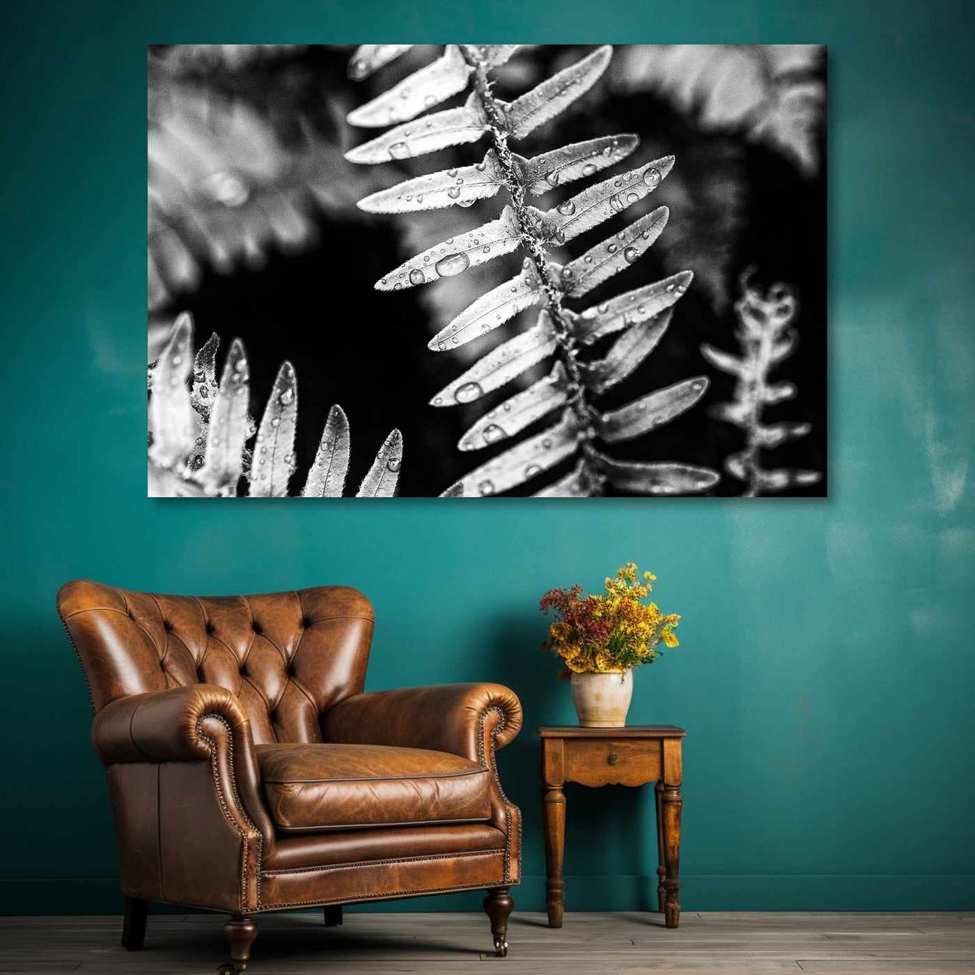 Calming Artwork - Black and White Fern Art Print