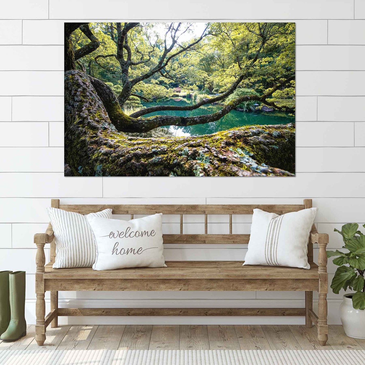 Flowing Tree Branches by a Pond Art Print