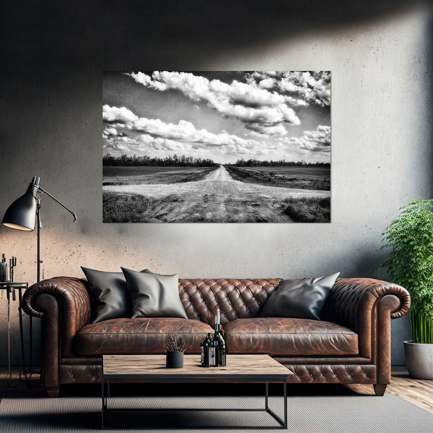 Black and White Crossroads Art Print