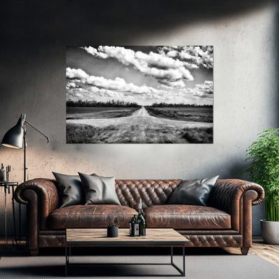 Black and White Crossroads Art Print
