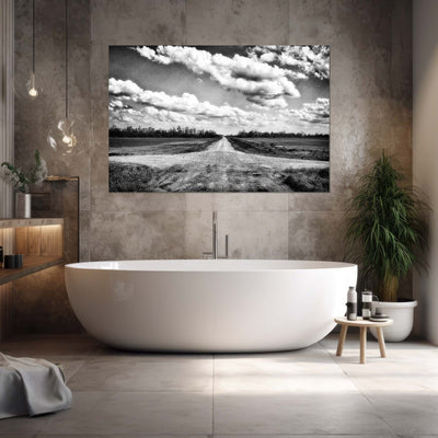 Black and White Crossroads Art Print