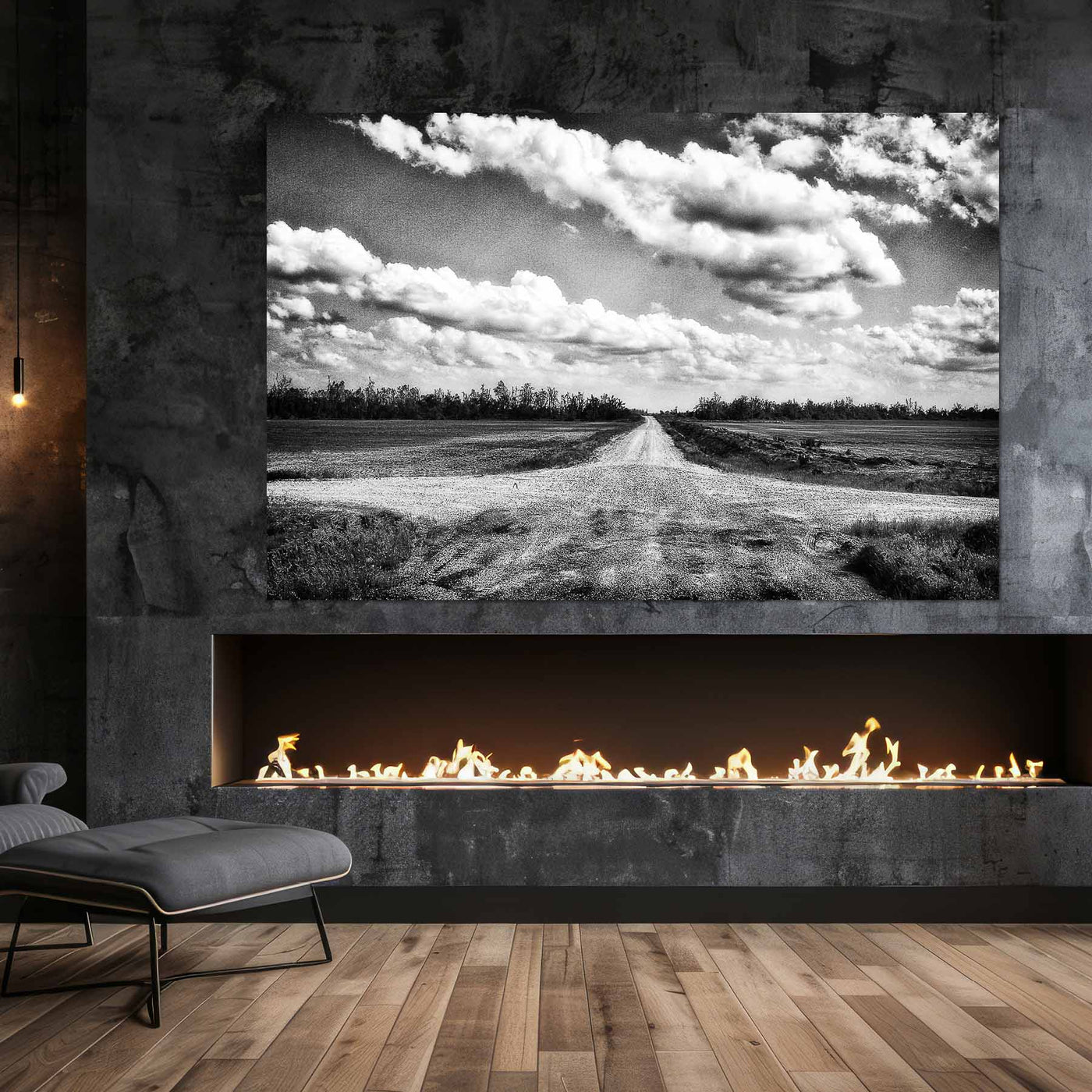 Black and White Crossroads Art Print