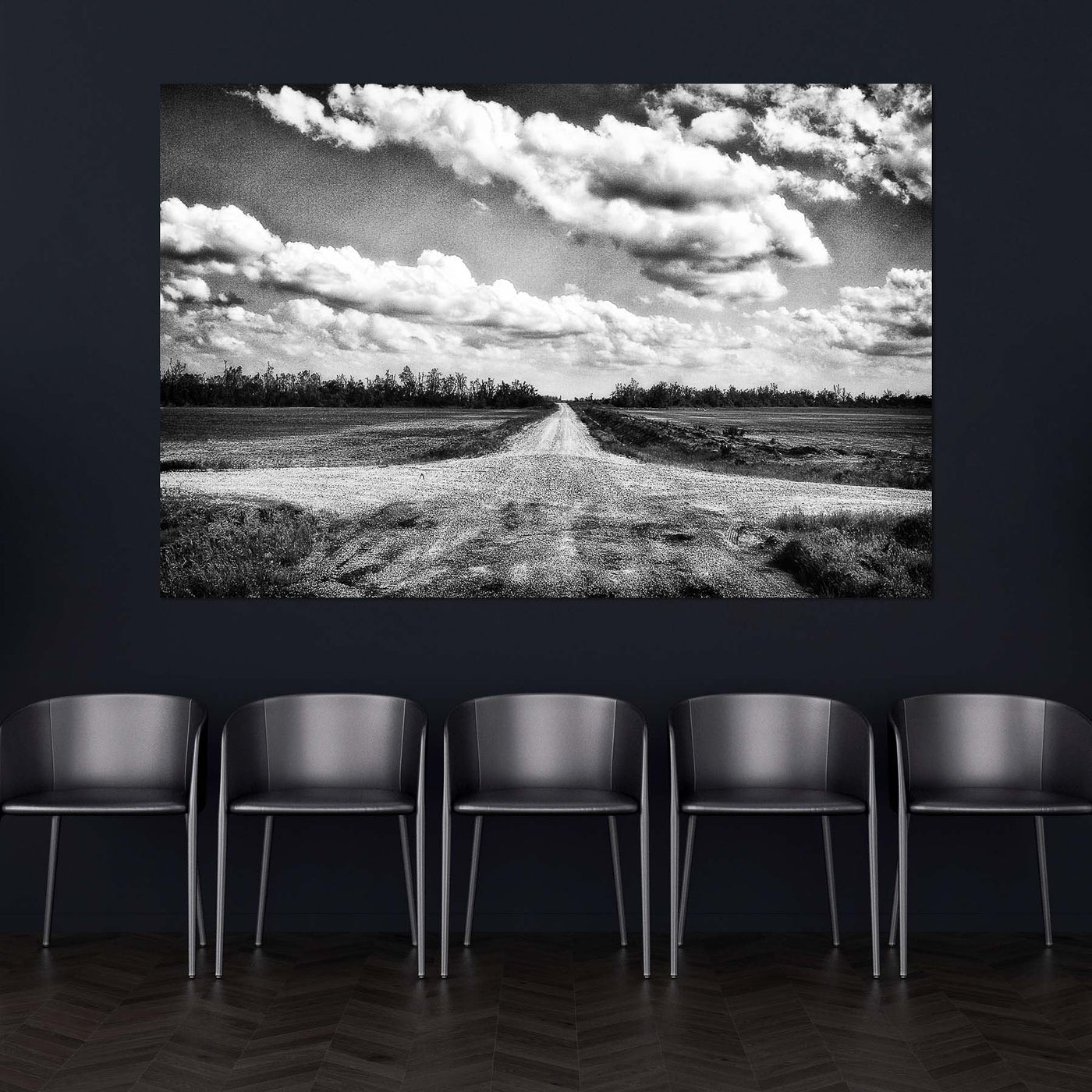 Black and White Crossroads Art Print