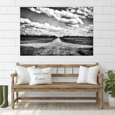 Black and White Crossroads Art Print