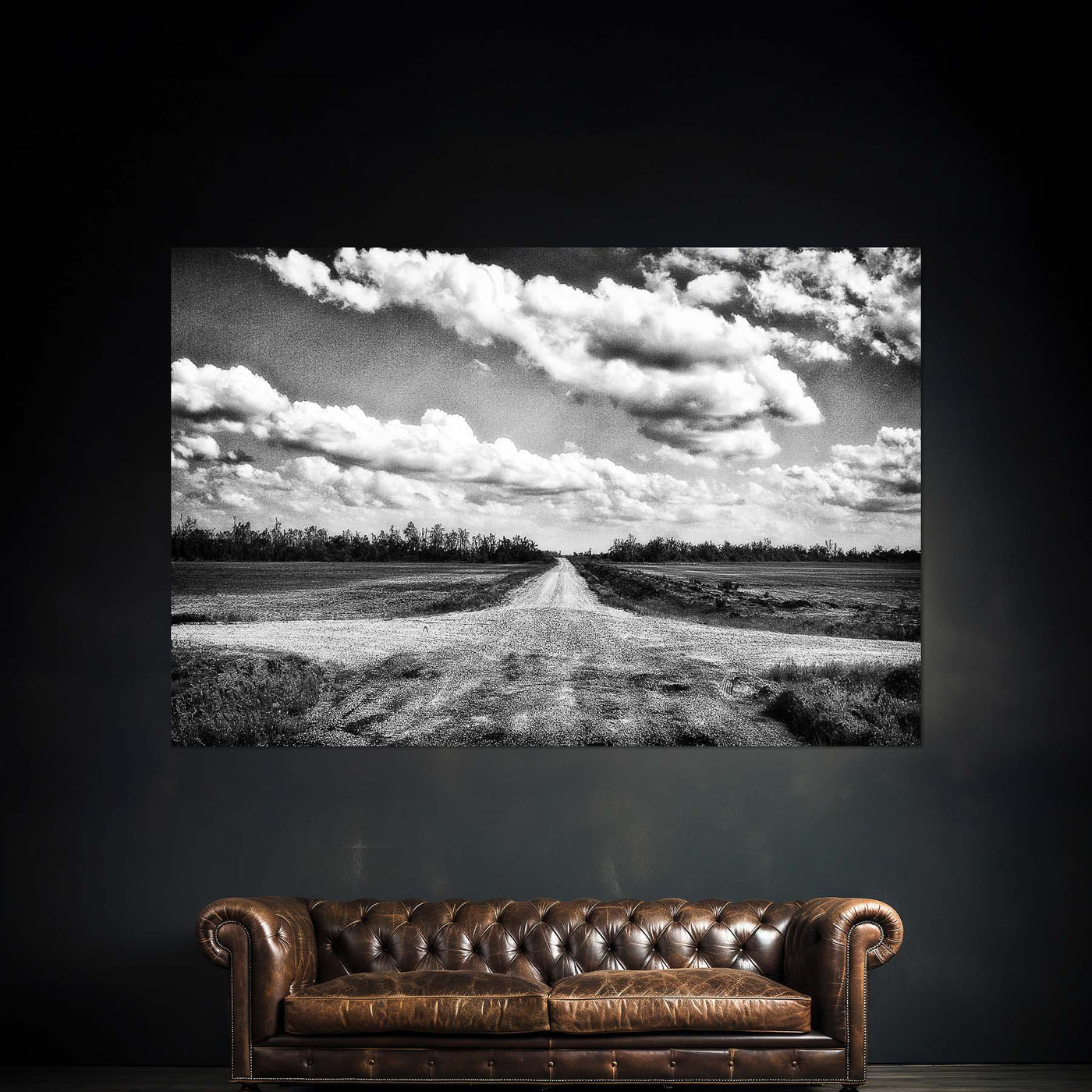 Black and White Crossroads Art Print