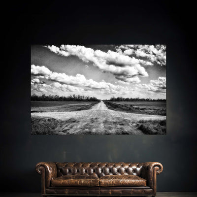 Black and White Crossroads Art Print