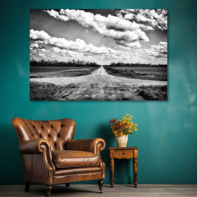 Black and White Crossroads Art Print