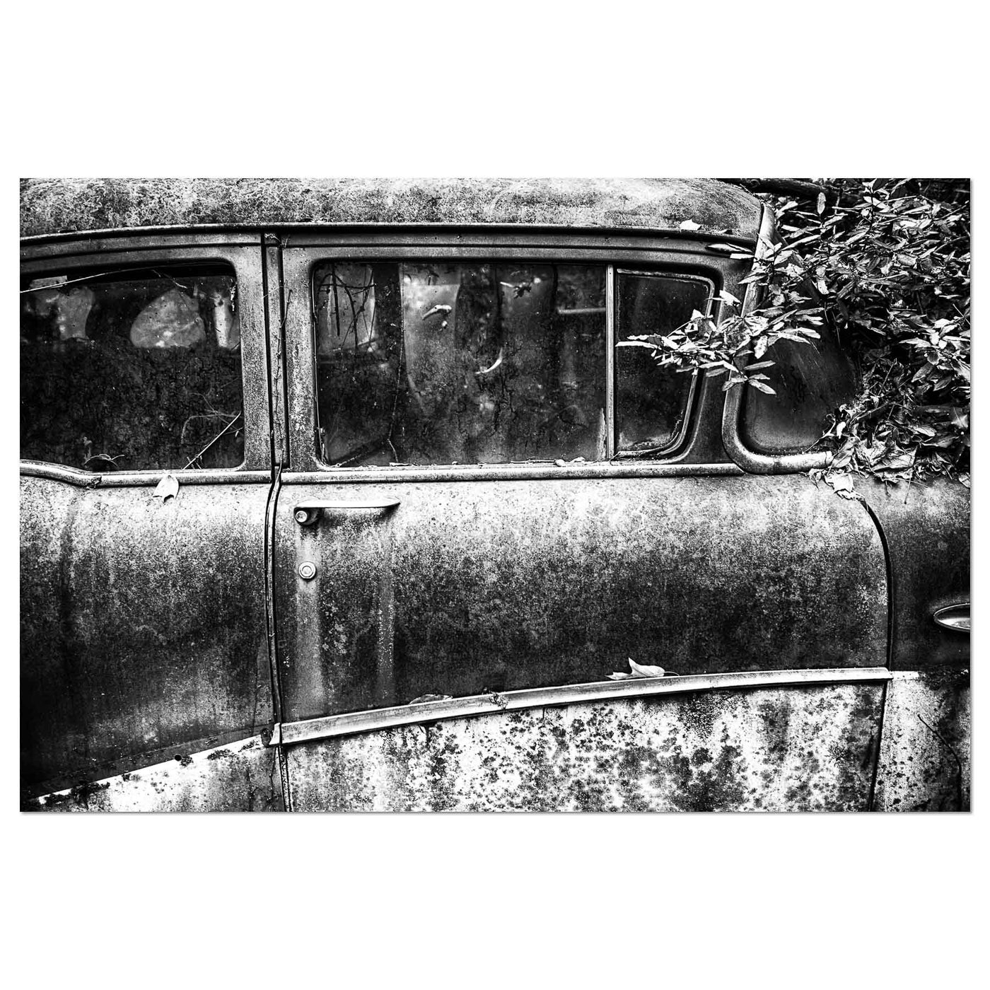Old Car Black and White Art Print
