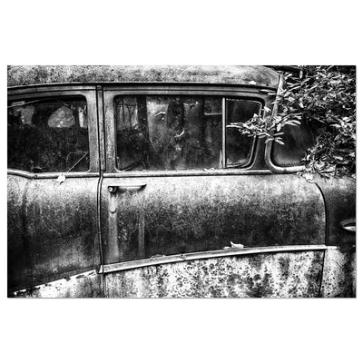 Old Car Black and White Art Print