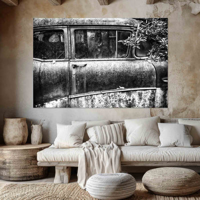 Old Car Black and White Art Print