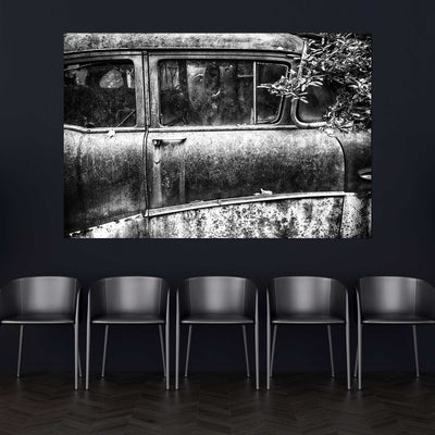 Old Car Black and White Art Print