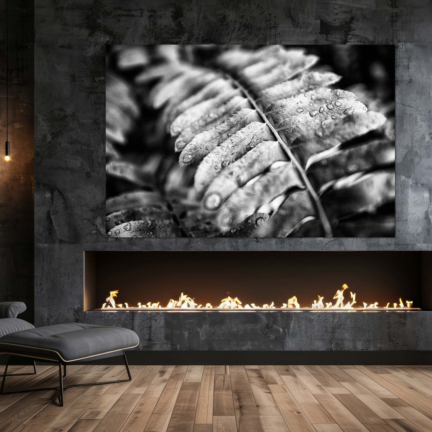 Black and White Fern Wall Art Print