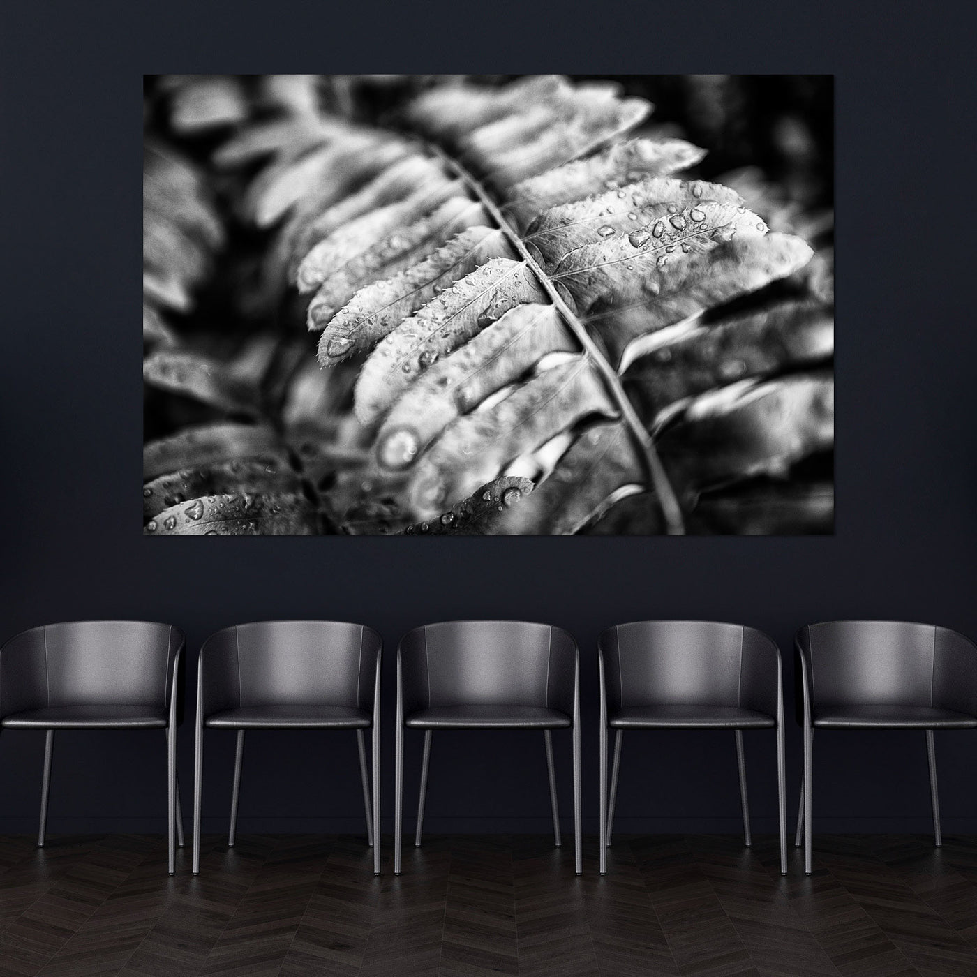 Black and White Fern Wall Art Print