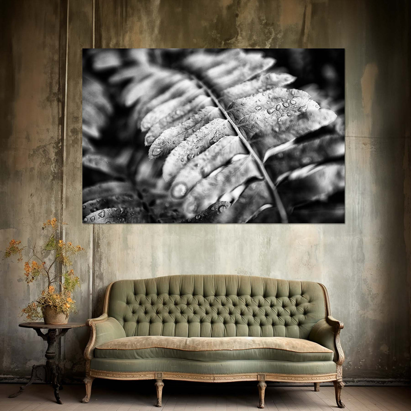 Black and White Fern Wall Art Print