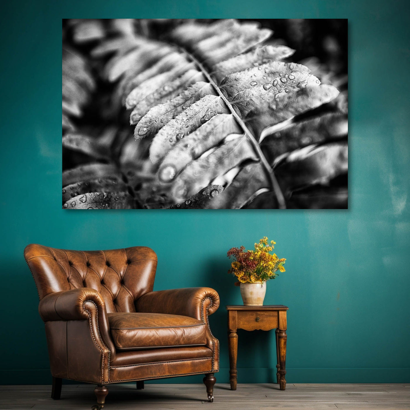 Black and White Fern Wall Art Print