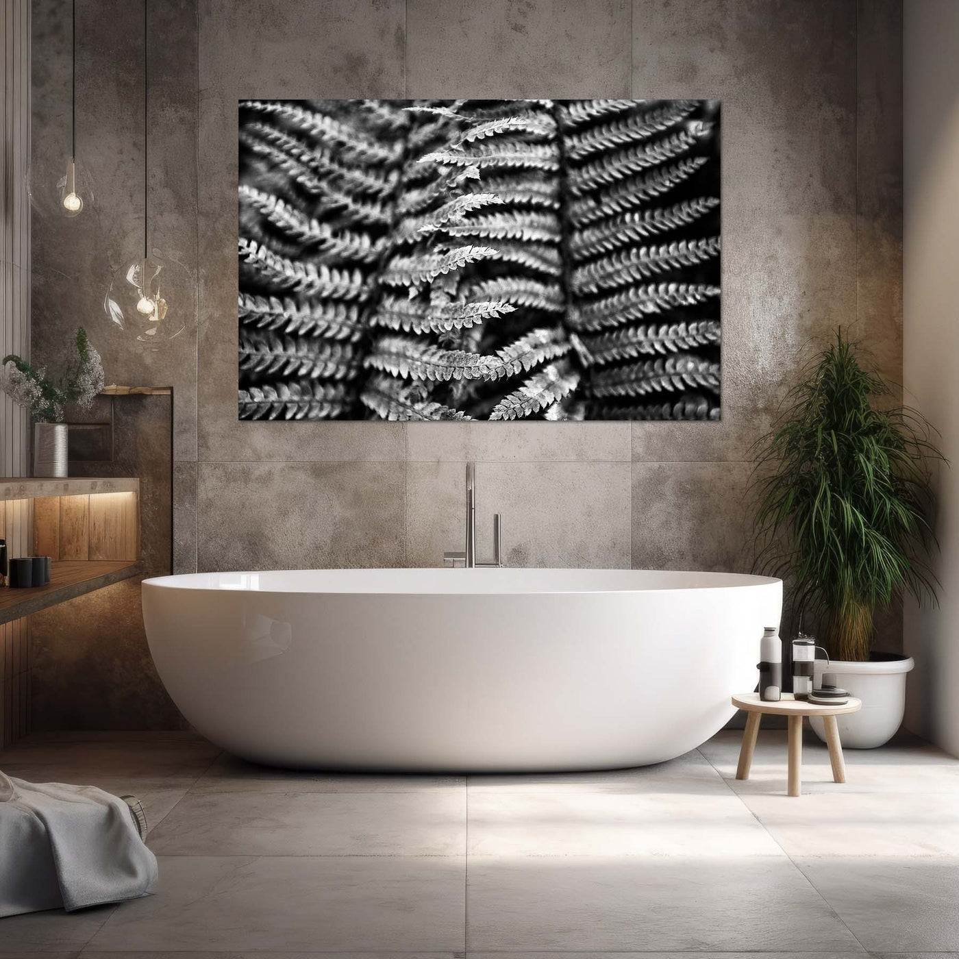 Black and White Fern Art Print