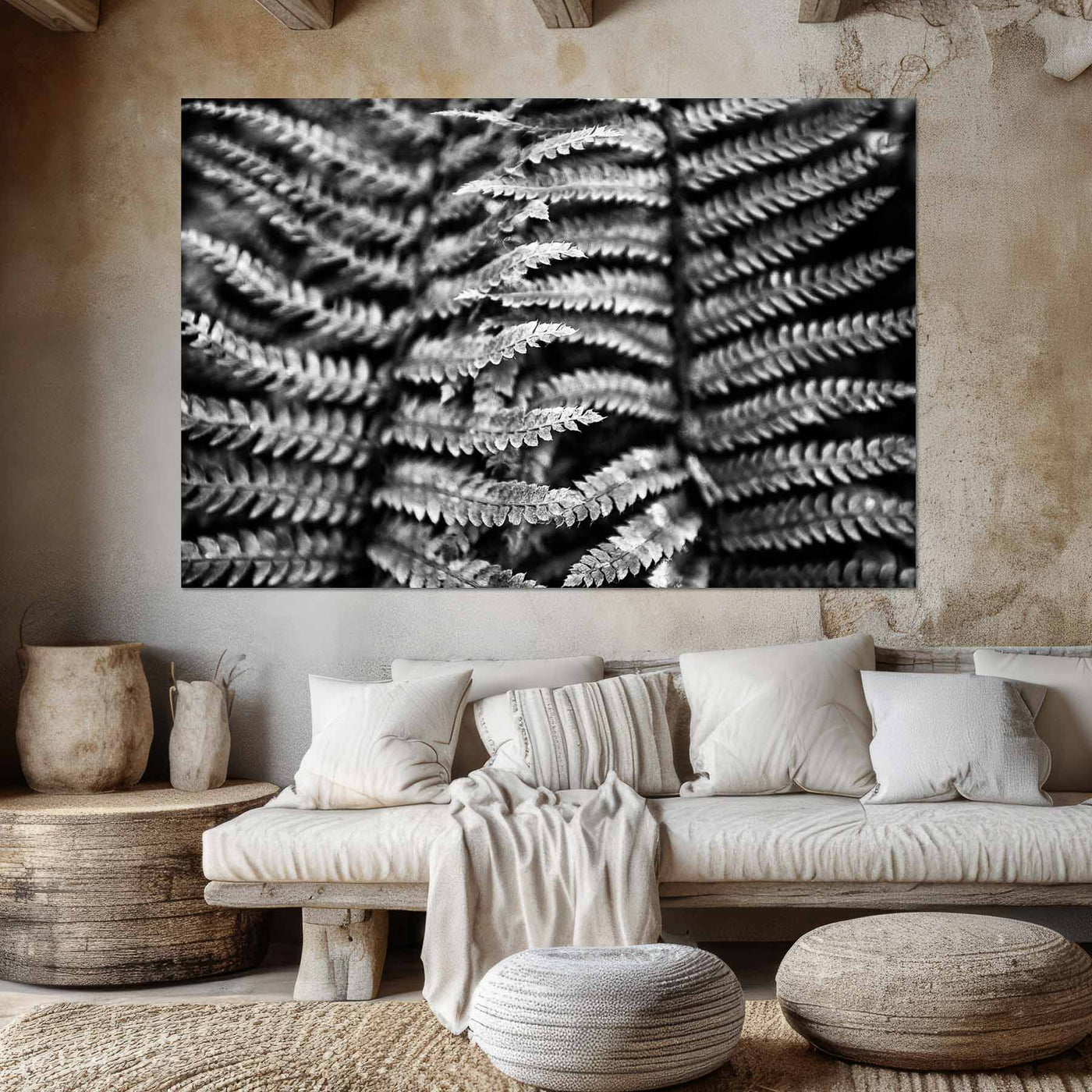 Black and White Fern Art Print