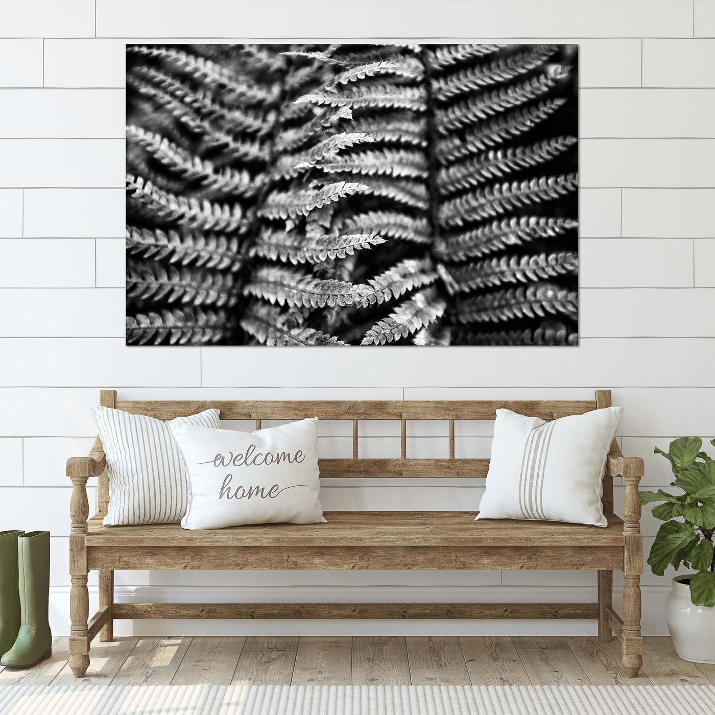 Black and White Fern Art Print