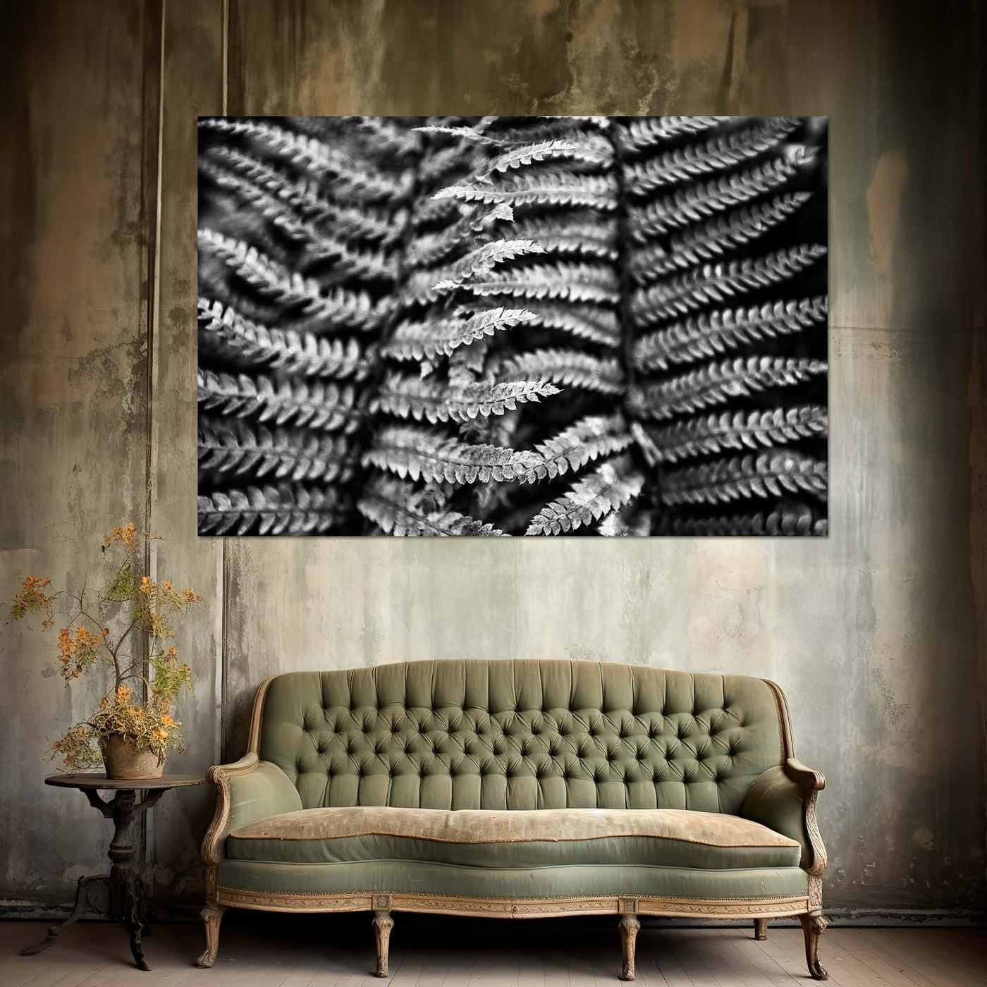 Black and White Fern Art Print