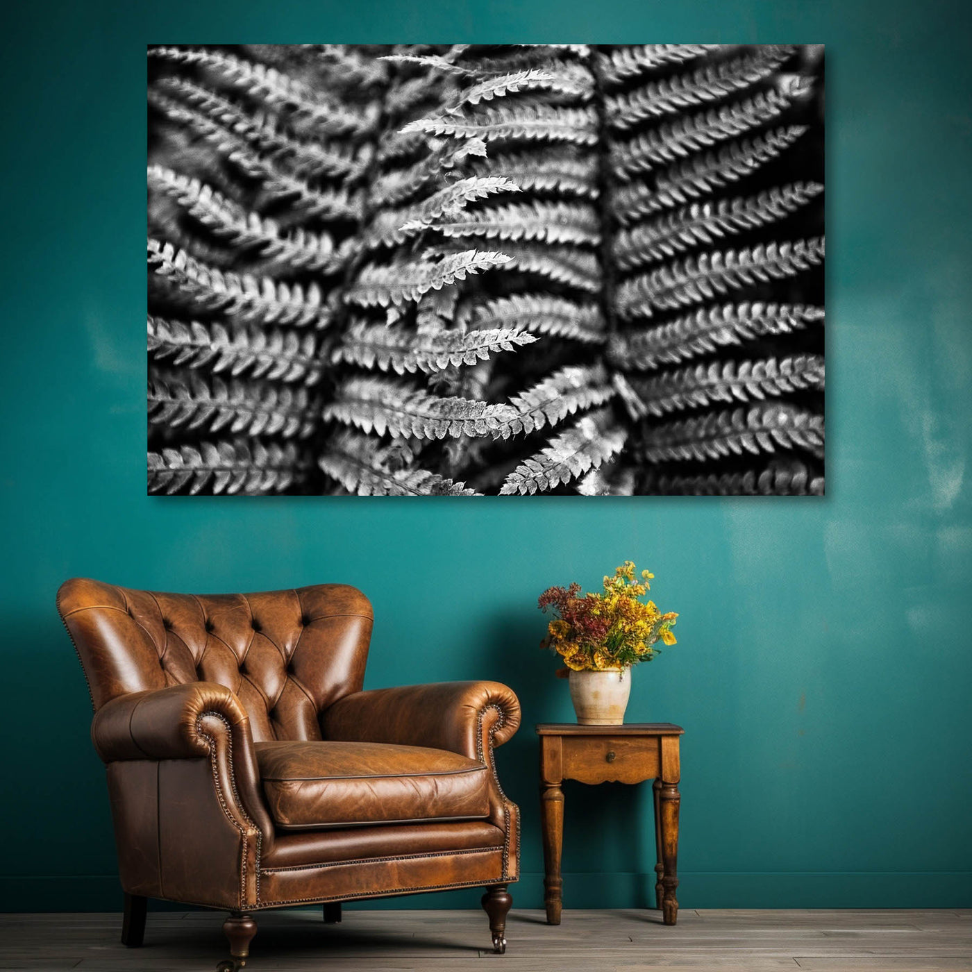 Black and White Fern Art Print