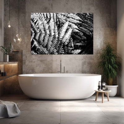 Black and White Ferns Art Print - Calming Spa-Inspired Decor
