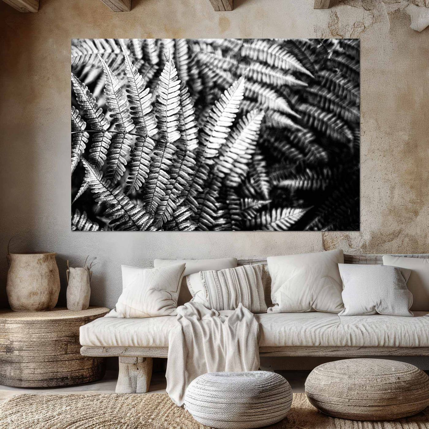 Black and White Ferns Art Print - Calming Spa-Inspired Decor