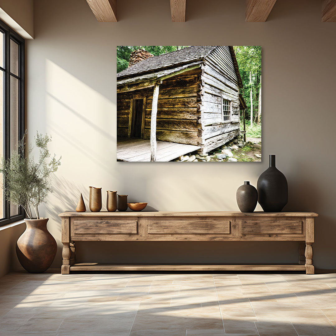 Primitive Rustic Log Cabin Wall Artwork