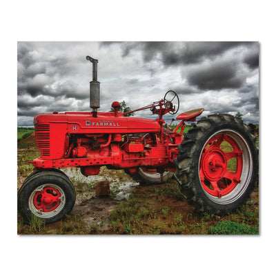 red tractor living room art