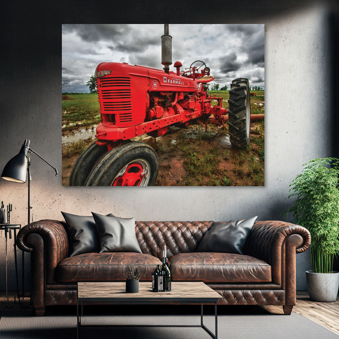 Country Home Red Tractor Wall Artwork